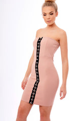 Rose Eyelet Front Bandeau Mini Dress - Kayla