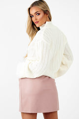 Rose Faux Leather Tie Waist Mini Skirt - Eliyanna