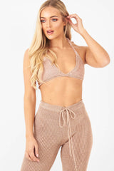 Rose Gold Metallic Triangle Bralet - Elsy