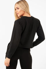 Black Faux Fur Tiger Print Front Cropped Jumper  - Suzie