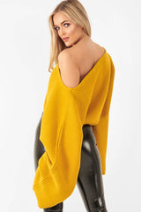 Mustard Cropped Batwing Jumper - Carmin