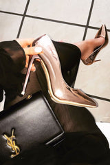 Rose Gold Metallic Pointed Court Heels - Kimora