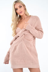 Rose Knot Front Jumper Dress - Hydee