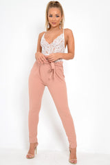 Rose Paper Bag Tie Waist Cigarette Trousers - Karmen