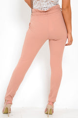 Rose Paper Bag Tie Waist Cigarette Trousers - Karmen