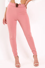 Rose Tapered Trousers With Gold Buckle - Zyana