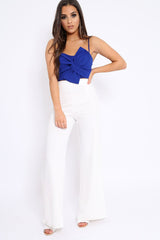 Royal Blue Bow Extreme Crop Top - Rossi