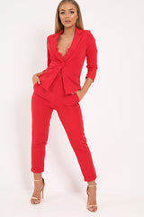 Red Blazer and Trousers Co-Ord - Rossie