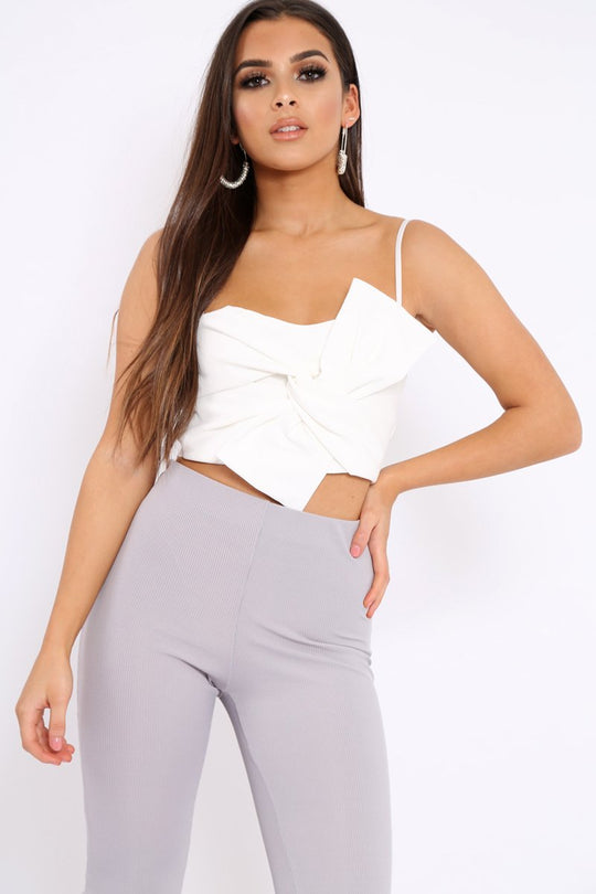 White Bow Extreme Crop Top - Rossi