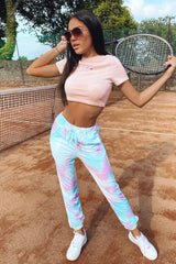 Pink Butterfly Ribbed Cropped T-shirt - Flissy