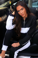 Black White Stripe Cuff Bottom Tracksuit Co-ord - Nadie