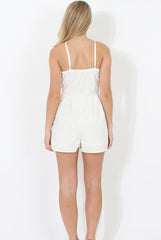Cream Crochet Front Playsuit - Roxanne
