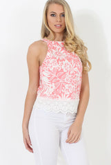 Pink High Neck Top - Ruby