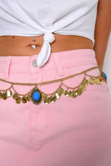 Blue Chain Coin Drop Belt - Ruman