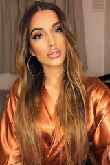 Copper Plunge Satin Bodysuit - Caelynn