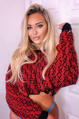 Rust Repeat Print Crop Jumper - Ryhanna