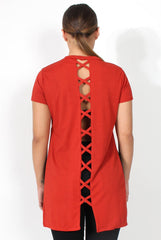 Cadence Rust Cross Back Top