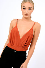 Rust Cross Front Bodysuit - Tarren