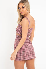 Pink Checked Crop Top - Bianka