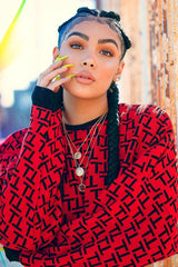 Rust Repeat Print Crop Jumper - Ryhanna