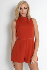 Matilda Rust High Neck Playsuit