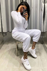 White Oversized Joggers - Erica