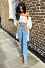 Blue Denim Extra Long Straight Leg Jeans - Blaise