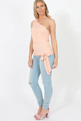 Nude One Shoulder Top - Sabbie
