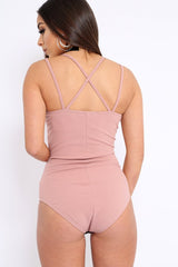Rose Cross Over Cut Out Bodysuit - Safia