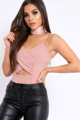 Rose Cross Over Cut Out Bodysuit - Safia