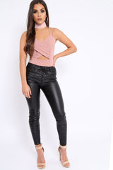 Rose Cross Over Cut Out Bodysuit - Safia