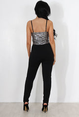 Sage Black Sequin Jumpsuit