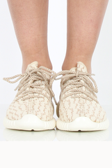 Beige And Camel Textured Trainers - Saint