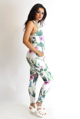 Sam White Floral Strappy Back Jumpsuit