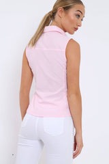 Pink Sleeveless Ruffle Shirt - Samarra