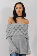 Grey Layer Bardot Jumper- Sammie