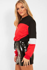 Black Shiny Vinyl Mini Skirt - Aariah