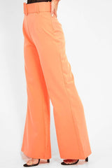 Orange Tailored Wide Leg Belted Trousers - Chenelle