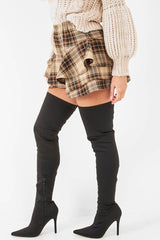 Brown Tartan Frill Hem Skort - Maren