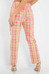 Pink Check High Waist Jeans - Tarryn