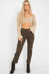 Leopard Print High Waist Denim Jeans - Lorine