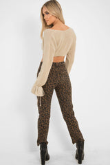 Leopard Print High Waist Denim Jeans - Lorine
