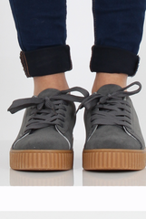 Grey Suede Gum Sole Creepers - Sandy