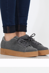 Grey Suede Gum Sole Creepers - Sandy