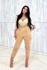 Camel Side Cargo Pocket Joggers - Chantel