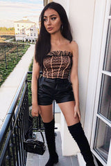 Black Mesh Polka Seam Detail Bralet - Davis