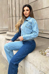 Blue Splice Two Tone Denim Jacket - Beula