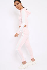 Baby Pink Tracksuit with White Stripe - Sascha