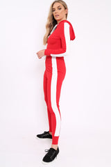 Red Tracksuit with White Stripe - Sascha