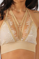 Nude Lace Harness Bralet - Saskia